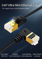 Cablecreation Cat7 Ultra Slim Angle Droit SSTP Blindé Réseau Ethernet Câble Ordinateur Accessoires