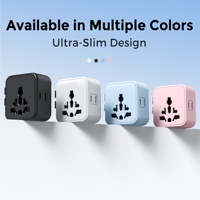 Adaptador de Viaje Universal Worldplug, Enchufe para EE. UU., Reino Unido, UE y Australia, 2500W de Alta Potencia, Enchufe de CA Ultrafino, Mini Adaptador Internacional para Todo el Mundo