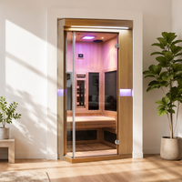 Sauna infrarouge moderne SS-100G pour 1 personne en cèdre rouge, spectre complet, faible EMF, chauffage écologique, panneau de commande vapeur sèche 220V