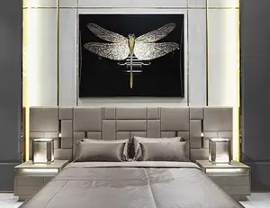 Caldo italiano vendita moderna camera da letto di lusso Set mobili di fascia alta letto matrimoniale grande testata letto King Size