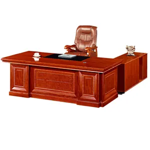 A-15 Business wholesale luxury double side cabinet CEO director desk executive wooden office table