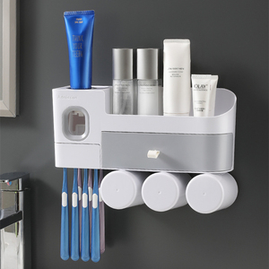 Dispensador Automático de Pasta de Dientes <span class=keywords><strong>Ecoco</strong></span> para Montar en la Pared del Baño con Soporte para Cepillo de Dientes - Product Image 2