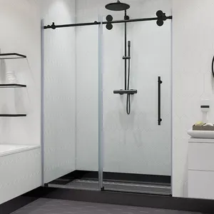 luxury design 70mm d roller frameless tempered glass single sliding shower door