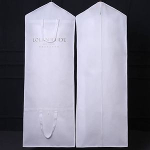Housse de protection blanche non tissée pour robe/costume, sac à vêtements personnalisé, housse anti-poussière pliable de luxe imprimée en non-tissé pour robe de mariée - Product Image 3