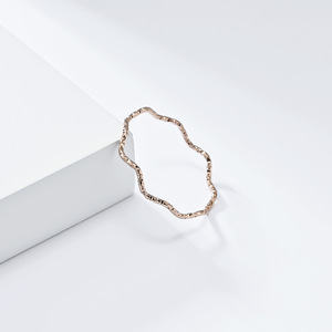 Fashion <b>Ring</b> 1mm Wave <b>Titanium</b> Steel For Women Daily Wear Silver Gold Rose Gold - Product Image 2