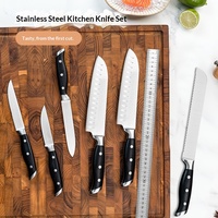 Dubbele stalen kop ABS koksmessenset 3Cr13 roestvrij staal fruitmes Premium broodmes Steakmes Multifunctioneel mes