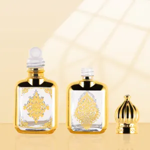 Frasco de vidro recarregável para perfume, atacado, garrafa de vidro com 15ml para óleo essencial, perfume atártaro e design de perfume, dubai