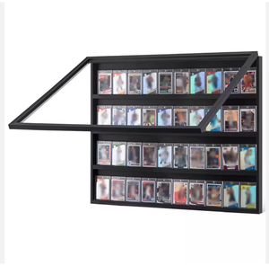 Vitrine de présentation <span class=keywords><strong>pour</strong></span> cartes de sport, 36 cartes gradées, cadre <span class=keywords><strong>en</strong></span> <span class=keywords><strong>bois</strong></span> avec acrylique transparent, vitrine portable - Product Image 1