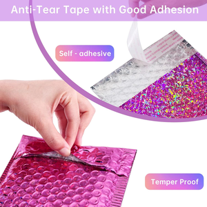 Self-Sealing Shockproof Thickened Adhesive Eco-Friendly Durable Poly Bubble Bags Laser-Coated Cosmetic Bubble Bags - Product Image 2