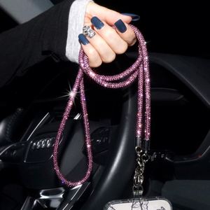 สายคล้องโทรศัพท์มือถือแบบคาดลำตัวประดับเพชรเต็มรูปแบบสายคล้องคอยาวป้องกันการสูญหายสีสันสดใสอุปกรณ์เสริมสำหรับโทรศัพท์มือถือ - Product Image 4