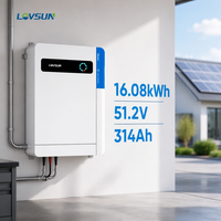 Напольная батарея Lovsun LiFePO4 с высокой степенью защиты IP65, 16,08 кВт·ч, 51,2 В, 314 А·ч для домашнего использования, для хранения солнечной энергии