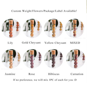Wholesale 8 PCs Beautiful Natural <b>Mini</b> 5g Flower Balls Blooming Dried Tea Gift Glass Tubes Jasmine Rose Hibiscus Flowering Ball - Product Image 5