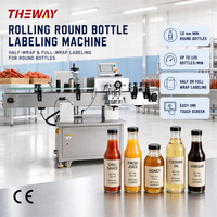Étiqueteuse automatique électrique multifonctionnelle à commande PLC, haute productivité, pour étiquetage de bouteilles en demi-cercle complet ou partiel