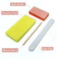 Kit de pédicure professionnel en bois personnalisé avec logo, 4 pièces, pour salon, coffret de manucure