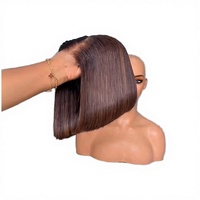 Pelucas de Cabello Vietnamita 12A, Pelucas Bob Lisas SDD, 10, 12, 14 Pulgadas, Negro Natural, Cabello Humano 100%, Venta al Por Mayor de Fábrica