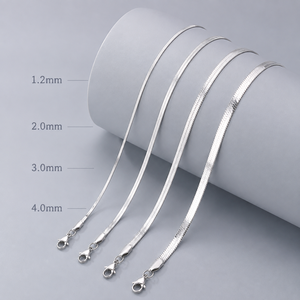 18K Gold Plated Flat Herringbone Chain Necklace 316L Stainless Steel Hypoallergenic Polished <b>Lobster</b> <b>Clasp</b> Ladies Daily Wear - Product Image 2