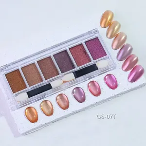 6-color Nail Polish Solid <b>Magic</b> Mirror Powder Glitter Nail Powder Dust Powder Nail Art Chrome Effect Nail Decoration,Nail Art - Product Image 3