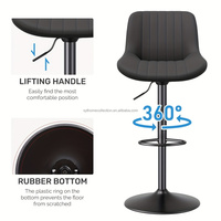 Tabourets de bar pivotants modernes réglables avec dossier, chaises îlot en cuir de performance à hauteur de comptoir pour la cuisine à domicile
