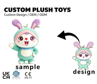 Peluche personnalisée, lapin en peluche doux, poupée de personnage pour cadeau promotionnel, peluche personnalisée