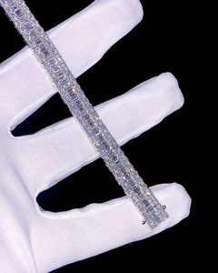 Exclusive 925 Sterling Silver Bracelet Featuring Round Cut Moissanite Cuban Link Design for <b>Men</b> Women and Gifts - Product Image 2