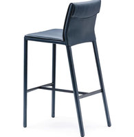 Tabouret de bar réglable en cuir véritable et acier inoxydable, style italien de luxe léger, moderne et minimaliste, pour la maison et l'extérieur