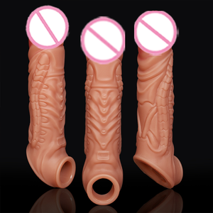 Manchon d'extension de pénis en silicone liquide de qualité supérieure, doux, réaliste, imperméable et facile à nettoyer pour une <span class=keywords><strong>sensation</strong></span> et une endurance masculines améliorées - Product Image 2
