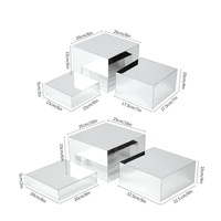 Présentoirs cosmétiques en acrylique miroir or et argent, boîte carrée, étagère en cascade, rangement multi-niveaux, organisateur de bureau