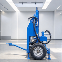 Foreuse compacte électrique sur roues pour puits d'eau 220V 4KW 150m, rotative à boue pour l'irrigation agricole