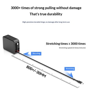 Chargeur avec protocole complet de charge rapide, double ports A+C, avec câble rétractable, pour têtes de charge rapide Apple et Huawei - Product Image 4