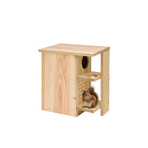 Casa y Comedero para Ardillas de <span class=keywords><strong>Madera</strong></span> Natural, Refugio para Animales Silvestres de Jardín, Caja de <span class=keywords><strong>Madera</strong></span> de Pino, Venta al Por Mayor Directa de Fábrica - Product Image 2