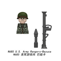 Figurines Militaires de la Seconde Guerre Mondiale, Série Rangers de l'Armée Américaine, 6 Styles, Ensemble de Fusils M1, BAR, Thompson, Bazooka, Jouets DIY, Vente en Gros N683-N688
