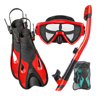 Aloma Ensemble de matériel de plongée pour adultes Lentilles en verre Équipement de plongée en apnée et de plongée avec palmes de natation et sac Logo personnalisable