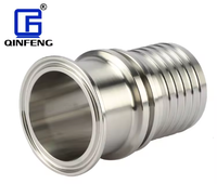 QINFENG Raccord Sanitaire Tri-Clamp en Acier Inoxydable Forgé SS304/SS316, Adaptateur de Raccord de Tuyau Hydraulique à Sertir 1/4"-3" Poli pour l'Industrie Alimentaire