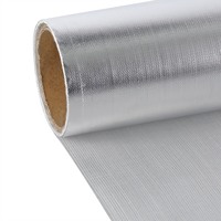 Barrière anti-vapeur réfléchissante en aluminium, tissu d'isolation thermique en fibre de verre E-Glass tissé uni, ignifuge, pour revêtement mural/de toit