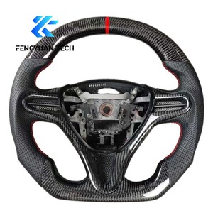 Volante da Corsa Personalizzato in Vera Fibra di Carbonio per <span class=keywords><strong>Honda</strong></span> <span class=keywords><strong>Civic</strong></span> 2007-2021 8a Generazione - Product Image 2