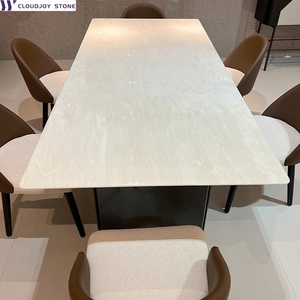 Sang trọng đá tự nhiên kari icingyu hình chữ nhật bằng đá cẩm thạch trắng bàn ăn đồ nội thất phòng ăn - Product Image 3