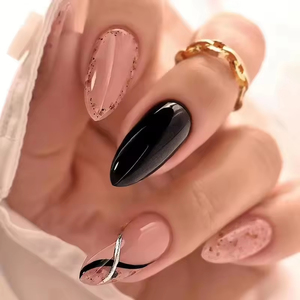 <span class=keywords><strong>Uñas</strong></span> Postizas Cortas de Lujo en Color <span class=keywords><strong>Rosa</strong></span> Nude, 24 Piezas, Reutilizables, con Pegamento, Elegantes <span class=keywords><strong>Uñas</strong></span> Artificiales de Fábrica - Product Image 4