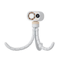 Ventilateur portable Octopus 18000RPM 199 vitesses 1800mAh avec base de refroidissement 360° °   Trépied flexible rotatif Type-C pour poussette de bébé, voyage, extérieur
