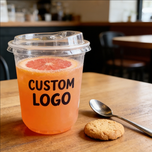 Gobelets en plastique personnalisés Starlight 6oz 24oz à paroi simple 90mm avec fond arrondi, impression UV pour les boutiques de café et de jus - Product Image 2