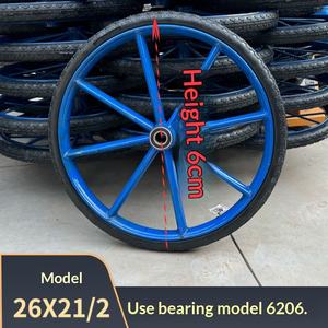 Hanak Factory Ensemble complet de roues agricoles robustes à haute élasticité pour chariot renforcé à pneus pleins et benne en acier - Product Image 3