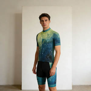 Conjunto de Ropa de Ciclismo Ecológica Reversible Unisex para Bicicleta de Carretera, Jersey y Pantalones Cortos con Tirantes, Transpirable y que Absorbe la Humedad - Product Image 1