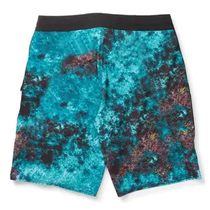 Custom Mens Swimwear Sublimated Beach Shorts Board Shorts 4 Way Stretch Recycled Fishing Shorts Panelled Print Pattern For Men