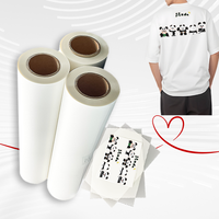 Film de transfert thermique DTF PET double face de haute qualité 60CM 30CM 80CM 60CM*100M 75um en rouleau pour vêtements, 6 couches de revêtement, instantané