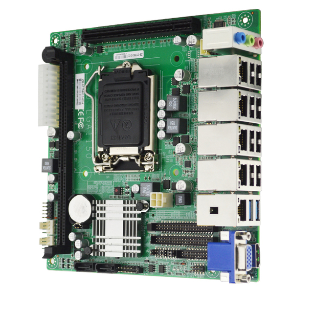 New Intel Desktop DDR3 SATA Double Channel Mini ITX Motherboard LGA 1150 H81 with 10 USB Ports 6 COM 2 Ethernet