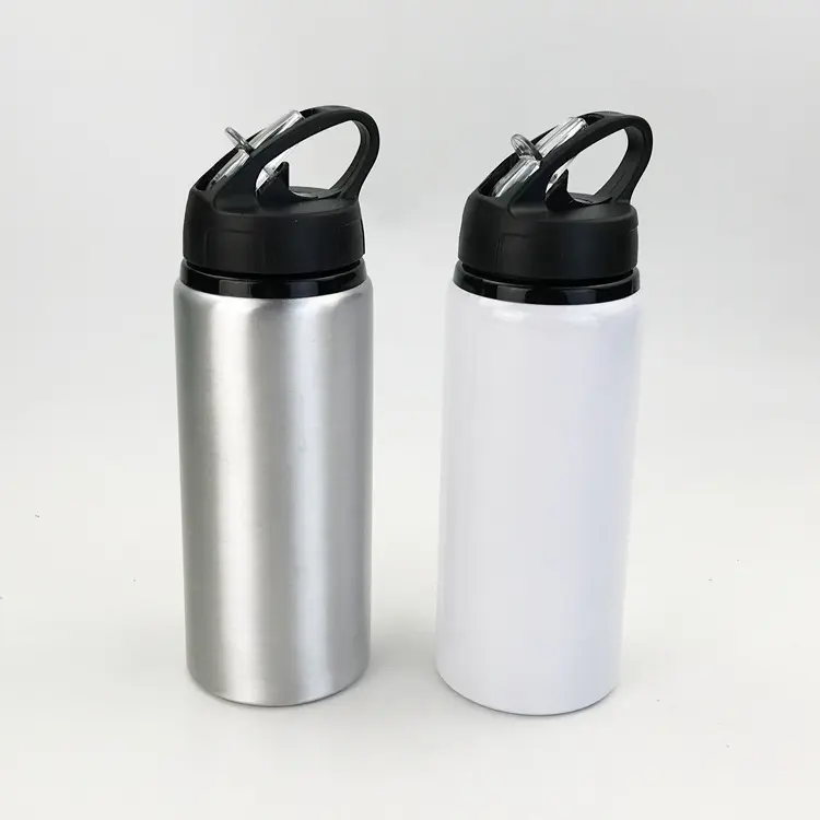 750ml Breiten Mund Sublimation Leere Transfer Druck Aluminium Sport Wasser Flasche Mit Pop Deckel Blank Sublimation