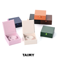 Boîte d'emballage pour bijoux en cuir PU avec logo personnalisé, boîte de présentation carrée en velours pour bracelets et joncs, petit MOQ 2 pièces, boîte de rangement cadeau, vente en gros