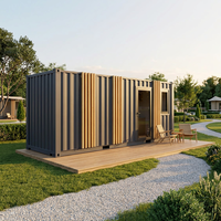 Maison conteneur studio clé en main de 20 pieds, maison préfabriquée modulaire 5900 x 2200 x 2500 mm pour location de vacances en resort de glamping