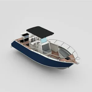 Consola central de yate de alta velocidad profesional de 7,5 m, barco de pesca de aluminio soldado