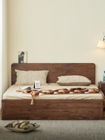 Lit plateforme en bois massif avec rangement 15m/18m, design relevable à vérin à gaz, assemblage à mortaise et tenon, vintage, personnalisable