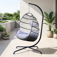 Balançoire d'extérieur bon marché Panier Balcon Jardin Support en métal Balançoire en corde Hamac Patio Fauteuil œuf